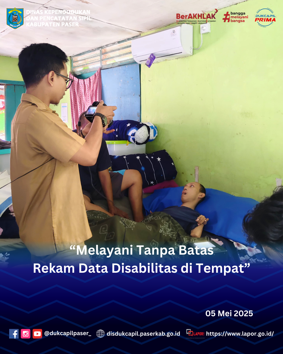 Melayani Tanpa Batas, Disdukcapil Paser Rekam Data Disabilitas di Tempat
